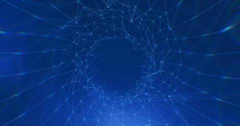 Data tunnel, technological background, dot and line connection, futuristic ma イラスト素材