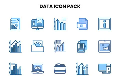 Data Two Colour Design Icons Pack イラスト素材