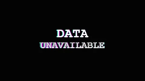 Data Unavailable Text displayed on a digital screen indicating a system error Video stock 345867706