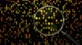 Data under magnifying glass binary spying spyglass 4k 4k or 4k+ Resolution