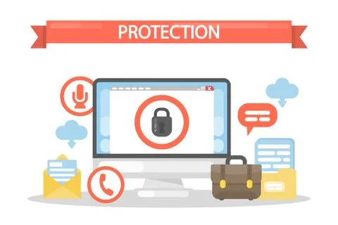 Data under protection. Stock Illustration