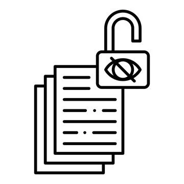 Data Unlock Line Icon Stock Illustration