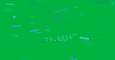 On data update 3D holo grid tilting, updating hex codes, displaying metrics on Stock Footage 329532218