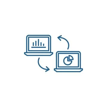 Data update line icon concept. Data update flat vector symbol, sign, outline Stock Illustration