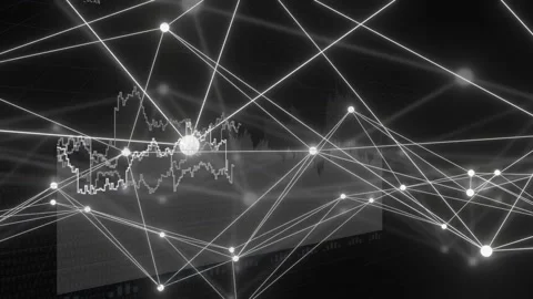 On data update node mesh expanding, pulsing hubs tracing waveform left-to-right Vidéo 335317419