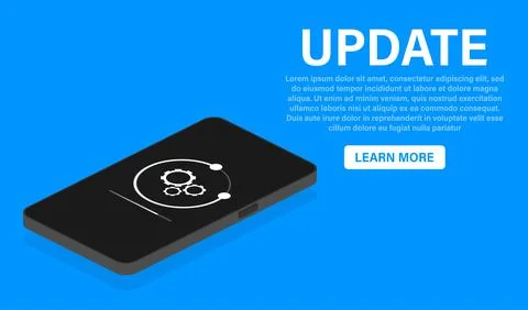 Data update or synchronize with bar process. Update on laptop and smartphone. Stockillustratie