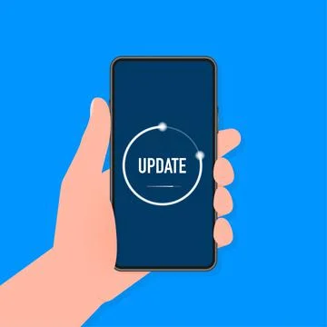 Data update or synchronize with bar process. Update on laptop and smartphone. 库存插图