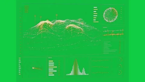 On data update, point-cloud sharpening and annotating peak for insight, Stock Footage 348242239