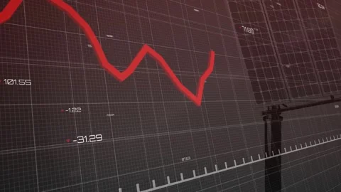 On data update, red plot moving across grid, oscillating, peaking, then dropping Stock Footage 331872972