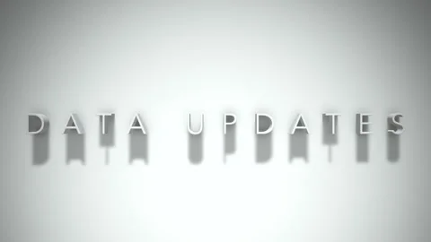 Data updates 3D title animation white text on a white background Stock-Footage 299429411