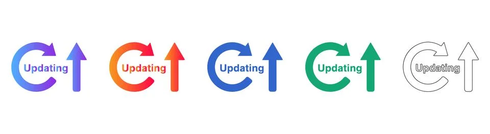 Data Updating Process Icons Illustrazione stock