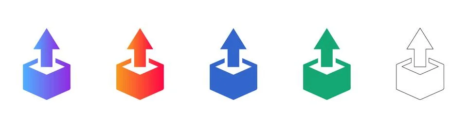 Data Upload Box Icons イラスト素材