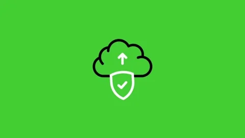 Data upload cloud animated icon on green screen background Stock Footage 314667389