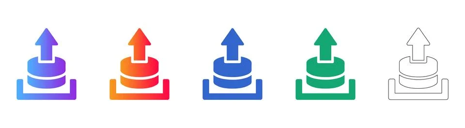 Data Upload Icons 库存插图