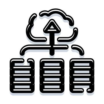 Data uploading to cloud computing storage servers Illustrazione stock