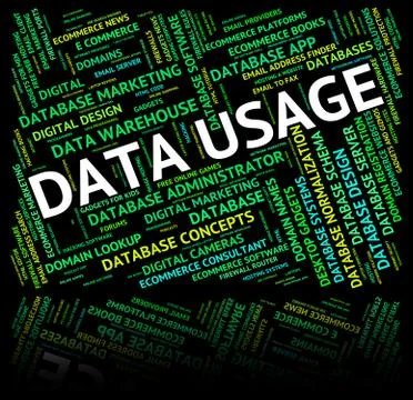 Data Usage Represents Information Operation And Used Illustration