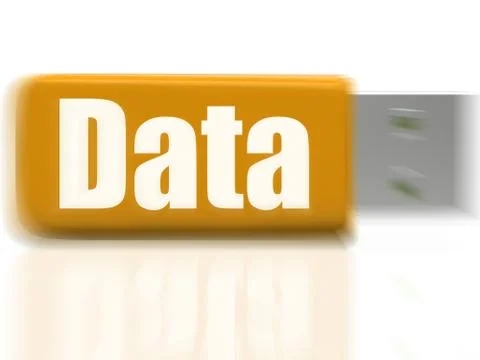 Data usb drive shows digital information and dataflow Stock Illustration