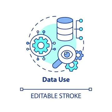 Data use concept icon Stock Illustration