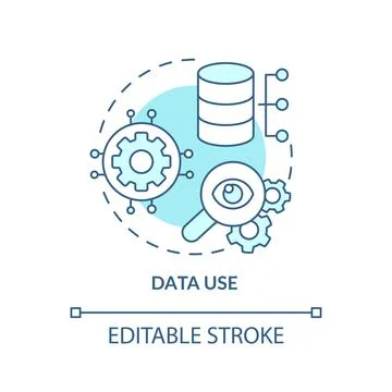 Data use turquoise concept icon Stock Illustration