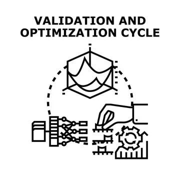 Data validation and optimization cycle concept Stock Illustration