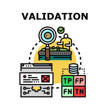 Data validation and quality assurance process Stockillustratie