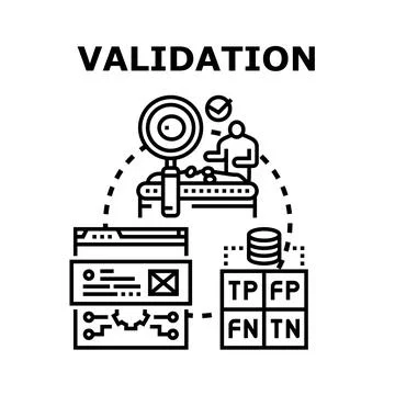 Data validation and quality assurance process Stock Illustration