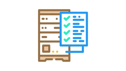 Data validation database color icon animation Stock Footage 327266458