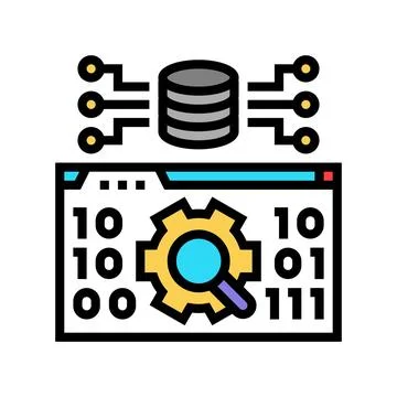Data validation database color icon vector illustration Stock Illustration