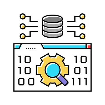 Data validation database color icon vector illustration Stock Illustration