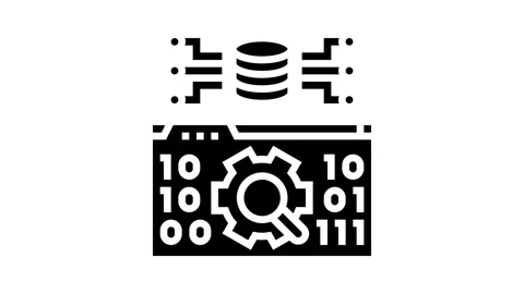 Data validation database glyph icon animation Stock Footage 326153125