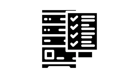 Data validation database glyph icon animation Stock Footage 326742610