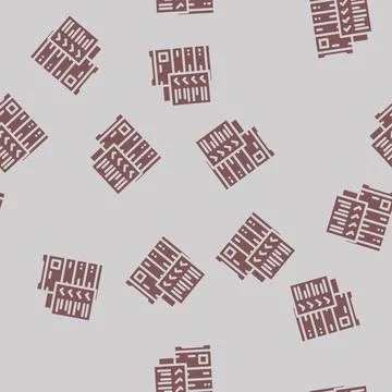 Data validation database glyph vector seamless pattern Stock Illustration