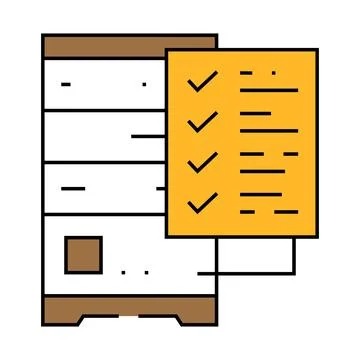 Data validation database icon color illustration Stock Illustration