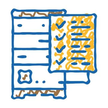 Data validation database icon doodle illustration Stock Illustration