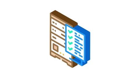 Data validation database isometric icon animation Stock Footage 327289400