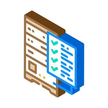 Data validation database isometric icon vector illustration Stock Illustration