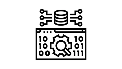 Data validation database line icon animation Stock Footage 326132259