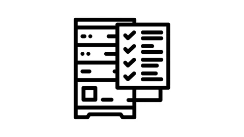 Data validation database line icon animation Stock Footage 326759754