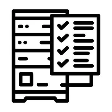 Data validation database line icon vector illustration Stock Illustration