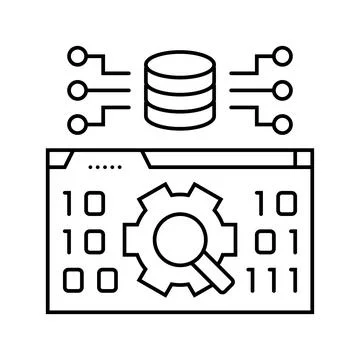 Data validation database line icon vector illustration Stock Illustration