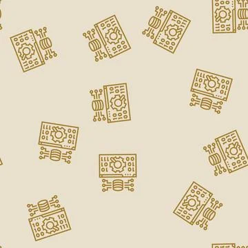 Data validation database line seamless pattern Illustrazione stock