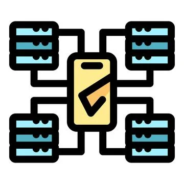 Data validation ensuring accuracy across multiple databases using mobile devi Stock Illustration