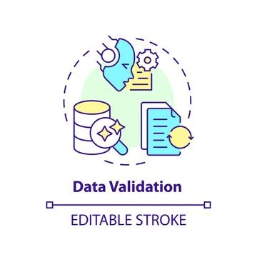 Data validation multi color concept icon Stock Illustration