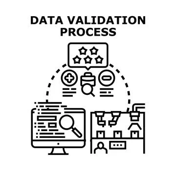 Data validation process concept for efficient information verification 库存插图