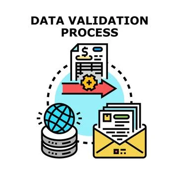Data validation process concept for secure information Stock Illustration