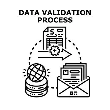 Data validation process concept for secure information Stock Illustration