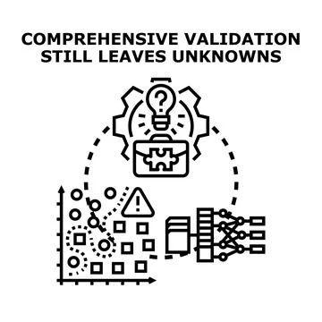 Data validation process leaving unknown outcomes Stock Illustration
