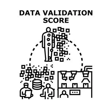 Data validation scoring analyzing information quality Stock Illustration
