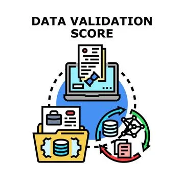 Data validation scoring process with information analysis Stock Illustration