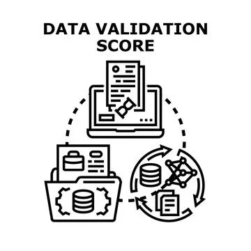 Data validation scoring process with information analysis Stock-Illustration